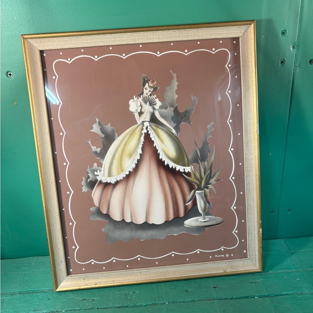 Elaine Turner Elegant Lady Art Print with Gold Frame